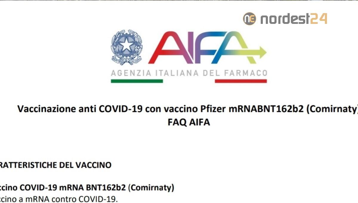 Vaccinazione anti Covid-19 con vaccino Pfizer: le FAQ dell'AIFA - 