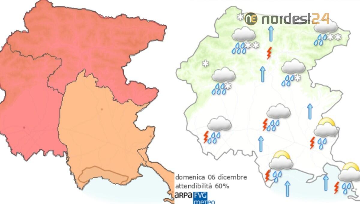 Cambia ancora l'allerta meteo in Fvg: si intensifica il rischio - 