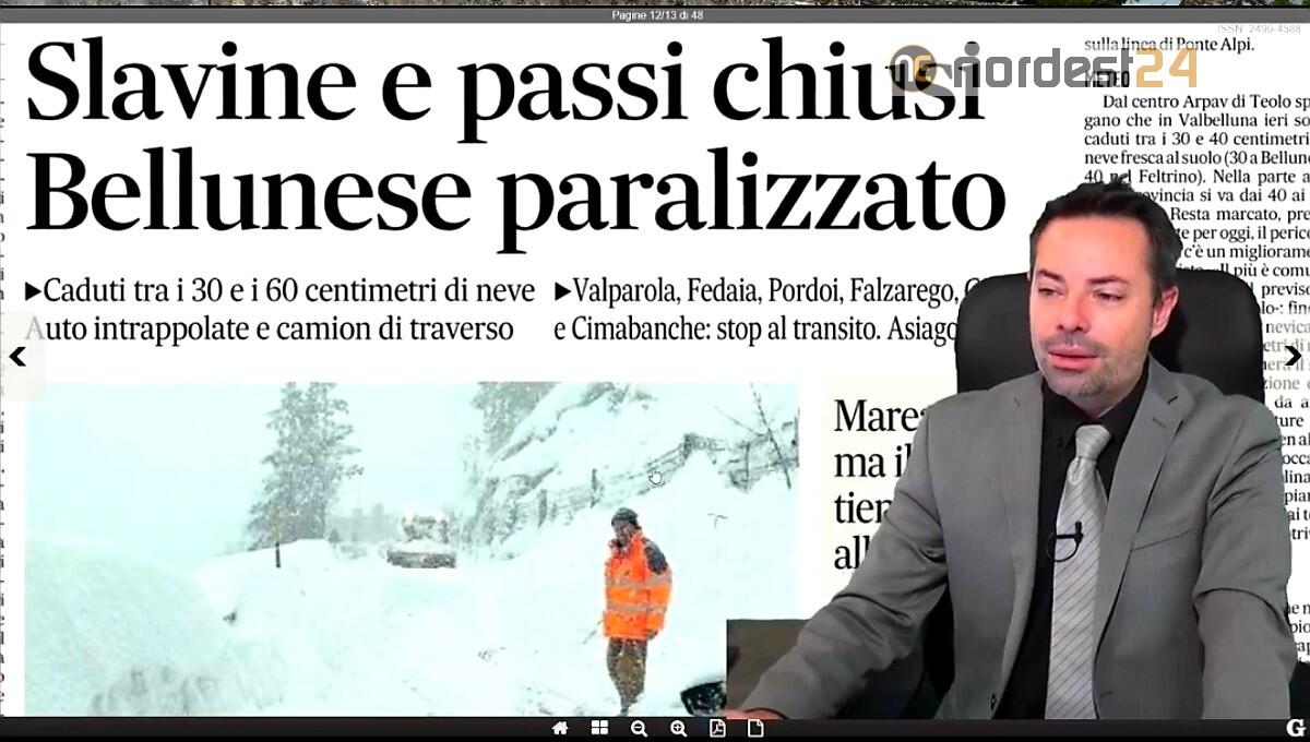 Maltempo a Nordest: slavine e passi chiusi. Rassegna stampa 29 dicembre - 