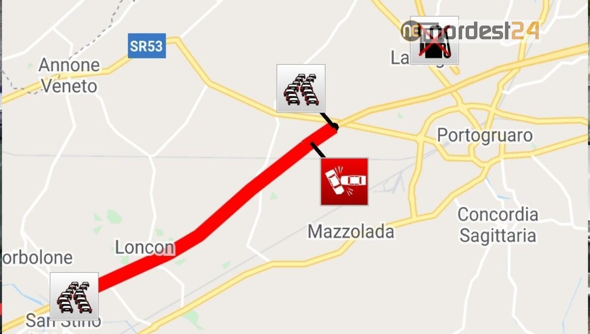 Incidente in A4 tra San Stino e Portogruaro: tamponamento tra 2 auto ed un Tir - 