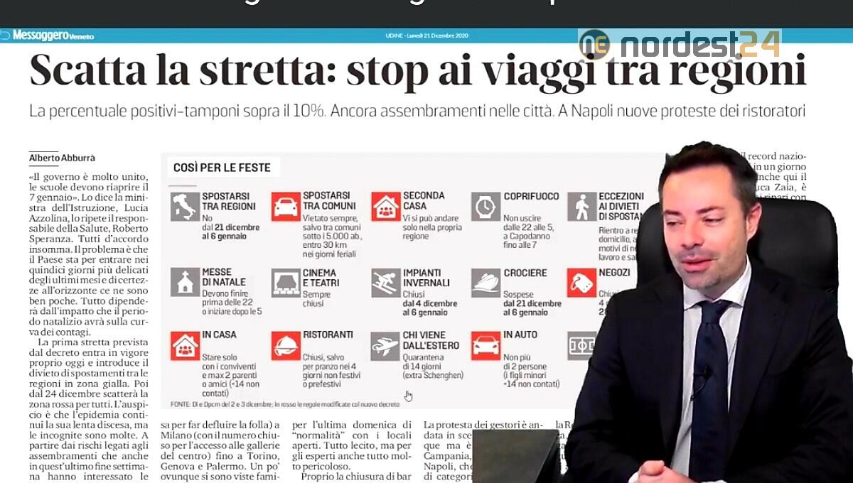 Da oggi stop spostamenti tra regioni. Rassegna stampa 21 dicembre 2020 - 