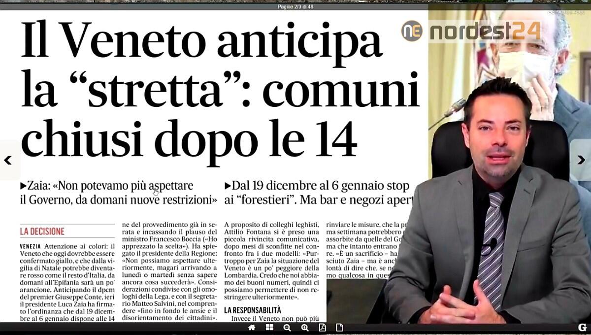 Zaia chiude i Comuni dalle 14. Rassegna stampa 18 dicembre 2020 - 