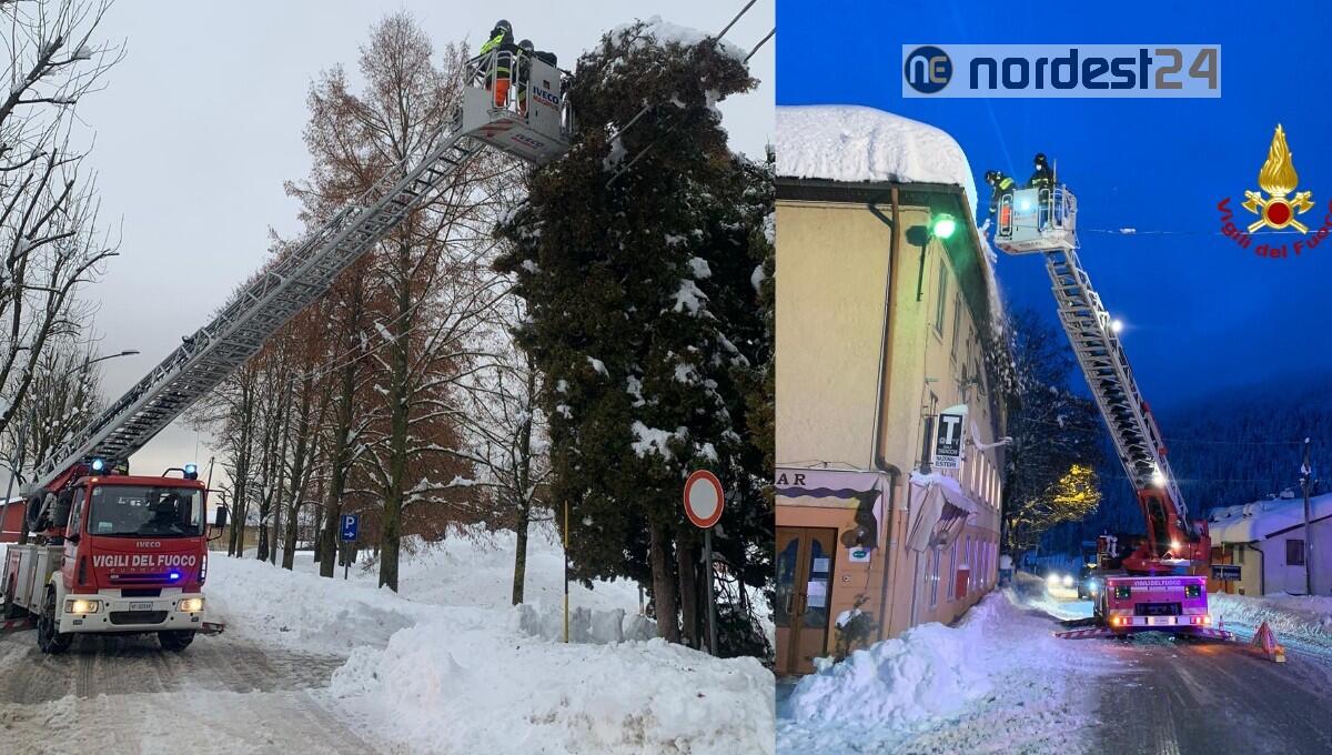 Proseguono gli interventi per l'emergenza neve nel Bellunese e altopiano di Asiago - 