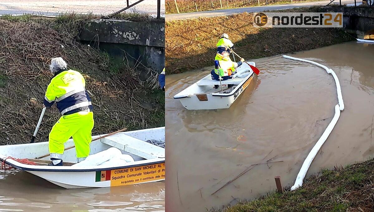 Sversamento di idrocarburi in un canale a San Michele al Tagliamento - 