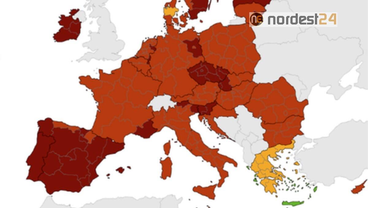 Ue, la mappa del contagio: Veneto "rosso", Fvg "rosso scuro" - 