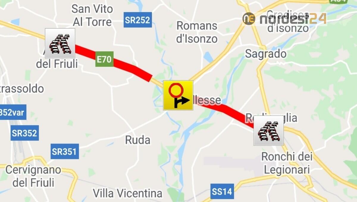 A4 chiusa tra Palmanova e Villesse per un branco di cinghiali sulle carreggiate - 