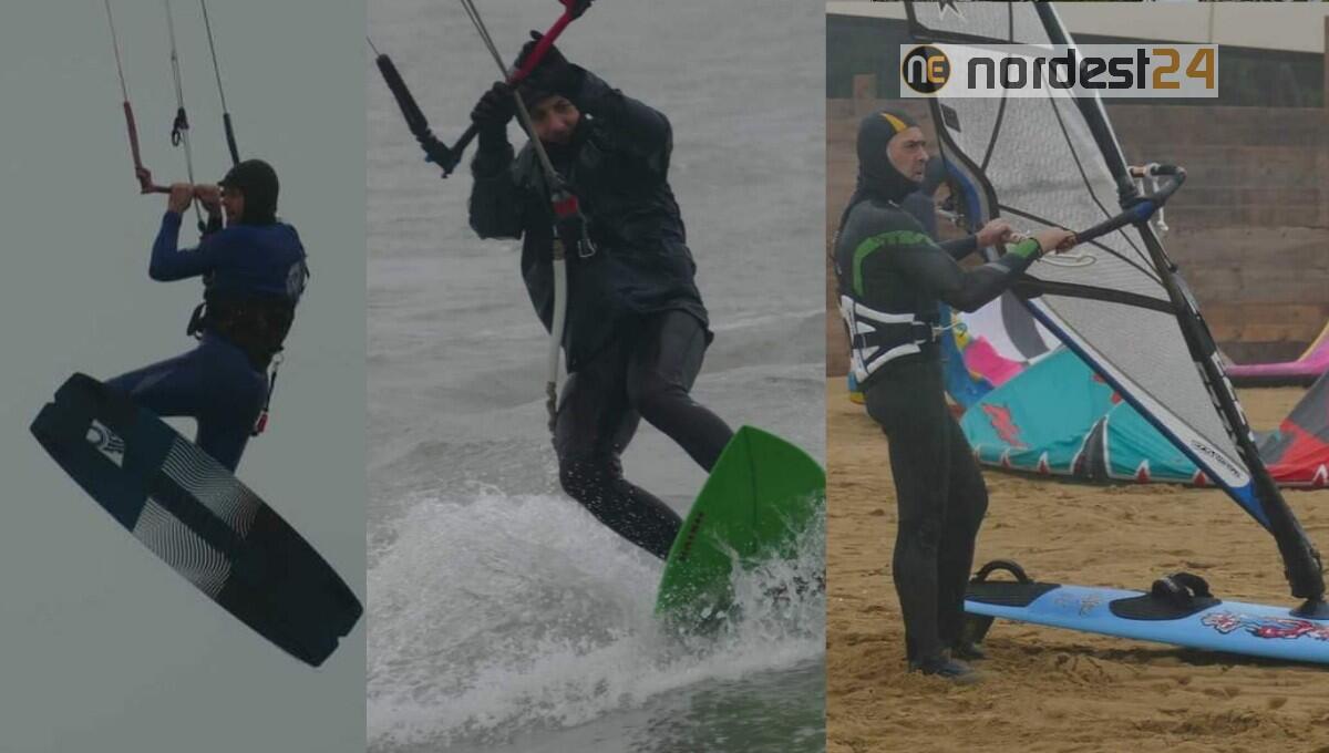 Scirocco e pioggia a Lignano: si esce in mare con tavole e vele - 
