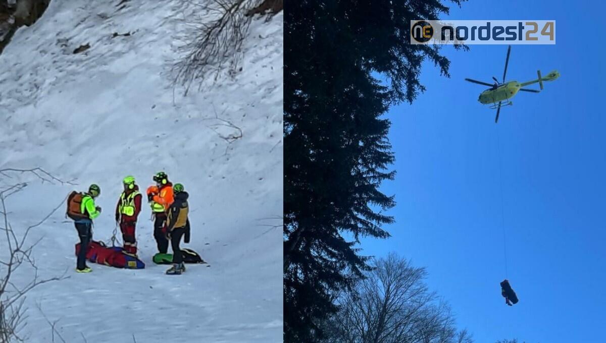 Sulla neve con scarpe da ginnastica: scivola per 50 metri lungo il pendio ghiacciato - 