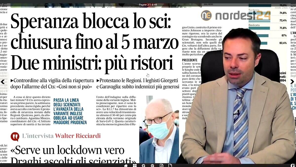 Stop allo sci a poche ore dalla riapertura. Rassegna stampa 15 febbraio - 