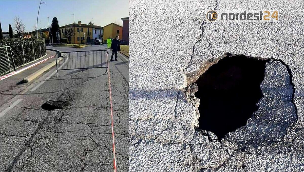Voragine a Torre di Mosto (VE): chiusa la strada, modifiche alla viabilità - 