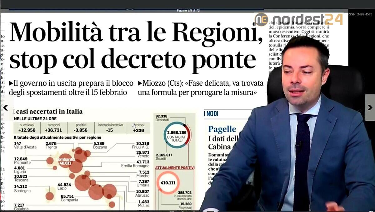 Mobilità tra regioni, verso lo stop anche dopo il 15. Rassegna stampa 11 febbraio - 