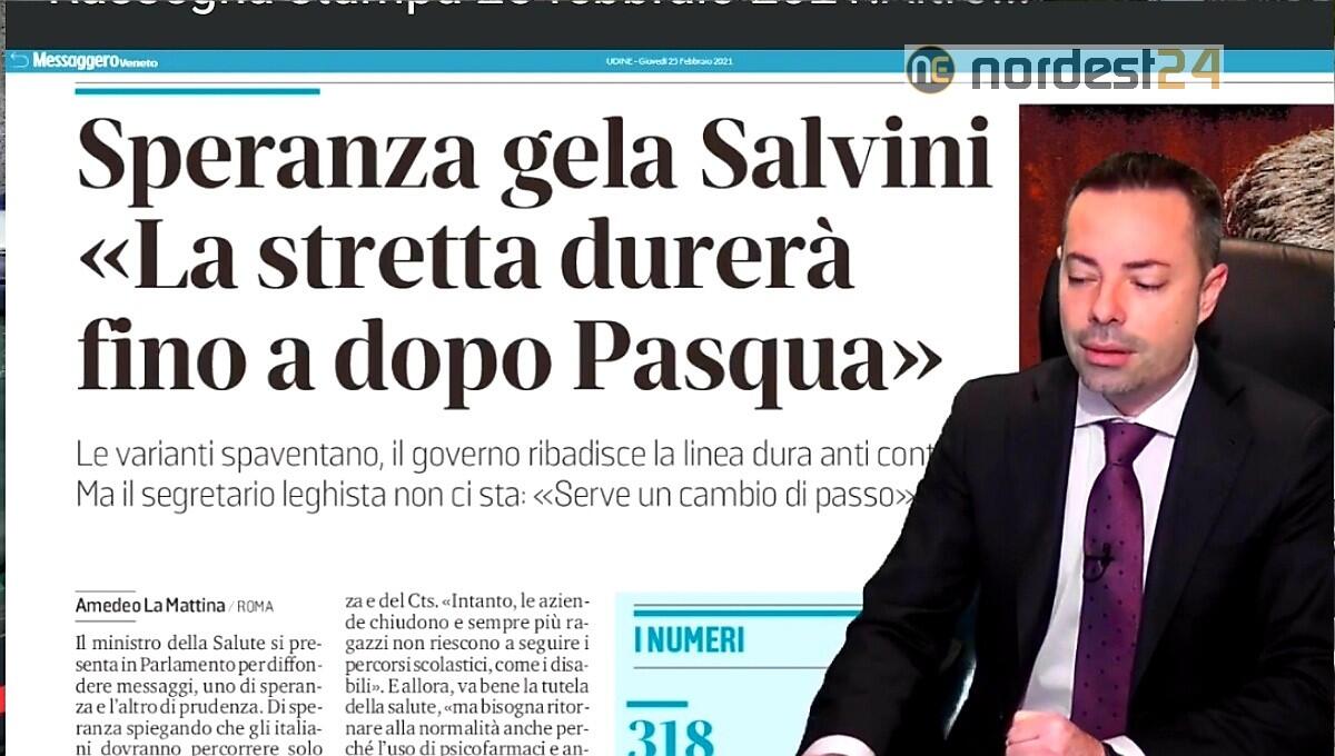 Divieti e chiusure fino a dopo Pasqua. Rassegna stampa 25 febbraio - 