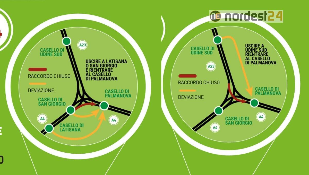Autostrada, maxi chiusura Nodo Palmanova: dettagli e mappe deviazioni - 