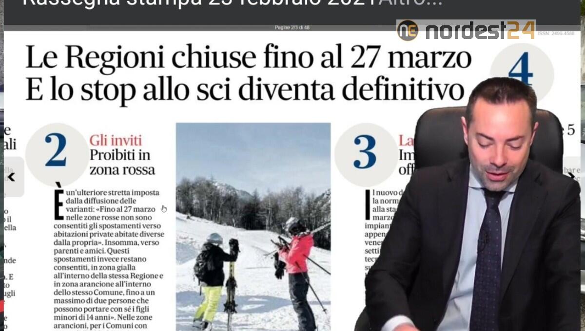 Decreto Legge, Regioni chiuse a marzo. Rassegna stampa 23 febbraio - 
