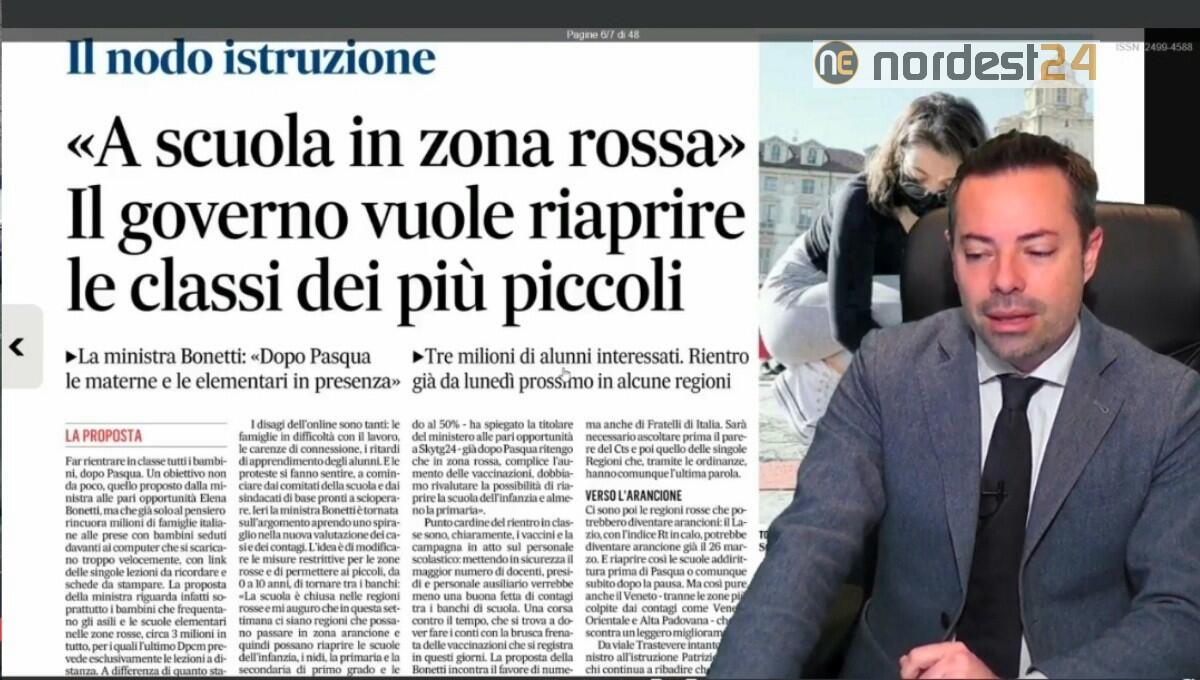 Scuola in zona rossa dopo Pasqua per materne ed elementari. Rassegna stampa 23 marzo - 