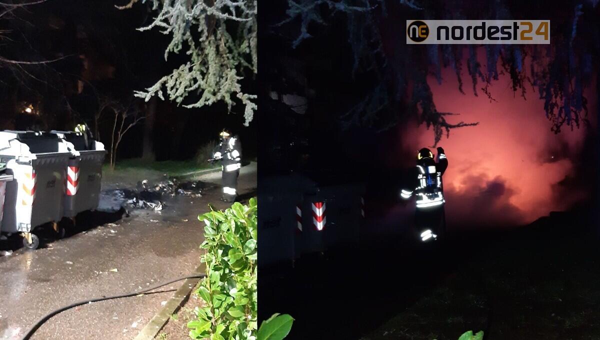 Sette cassonetti dei rifiuti in fiamme: raid doloso nella notte a Udine - 