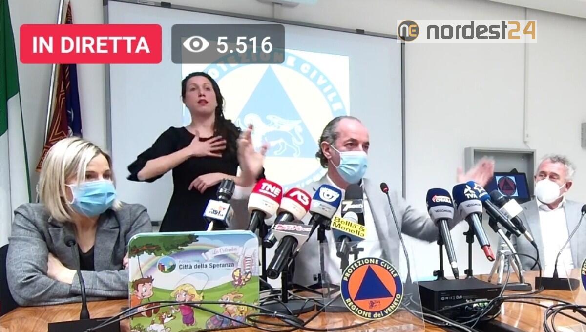 Zaia in diretta: "Rt sta salendo, effetto apertura delle scuole" - 