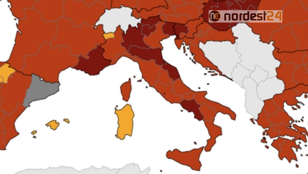 Covid, Fvg torna in "rosso scuro" nelle mappe Ecdc - 