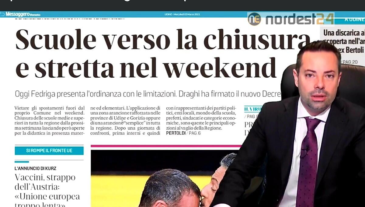 Zona arancione e scuole chiuse in Fvg. Rassegna stampa 3 marzo - 