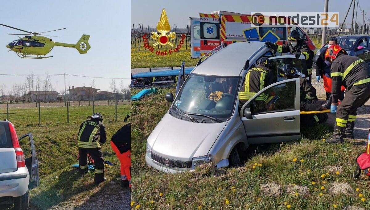 Incidente a Prata di Pordenone: anziana incastrata nell'auto - 
