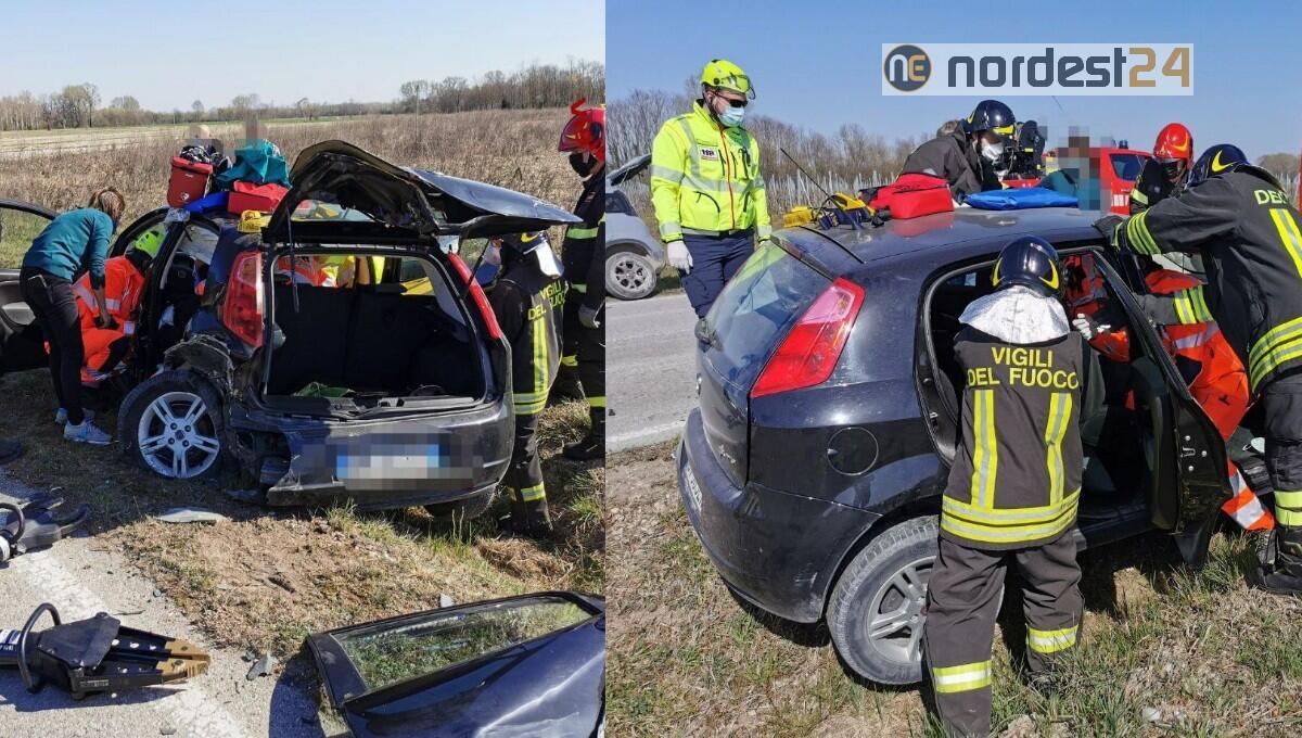 Tamponamento tra 2 auto a Cordenons: un conducente rimane incastrato - 