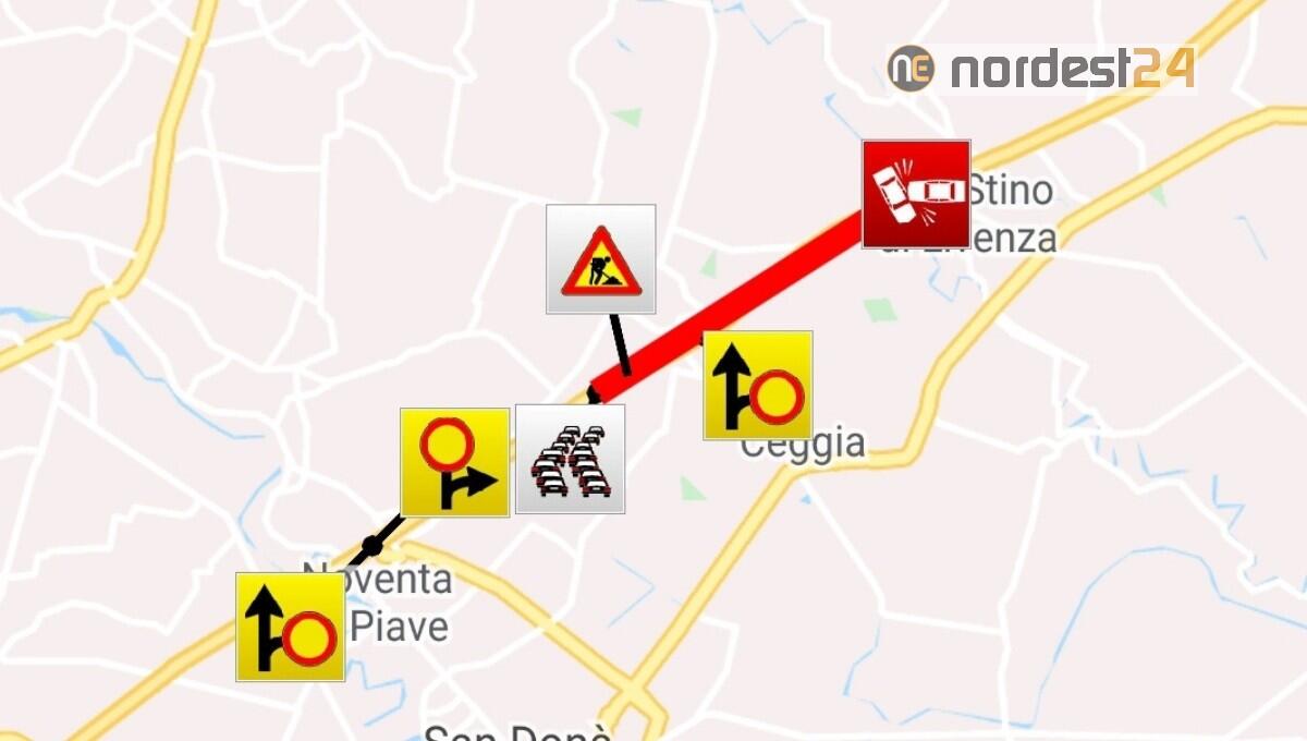 Tamponamento tra 2 Tir in A4: chiusa l'autostrada tra San Donà e San Stino - 