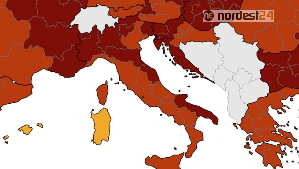 Nuova mappa Ue: Fvg "rosso scuro", Veneto "rosso" - 