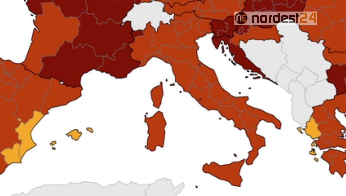 Ue, nuova mappa del rischio: solo una Regione italiana rosso scuro - 