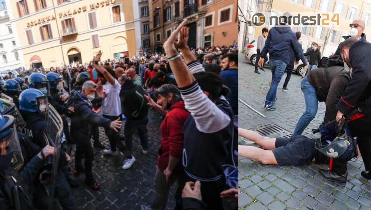 Proteste dei ristoratori davanti alla Camera: scontri con la Polizia - 