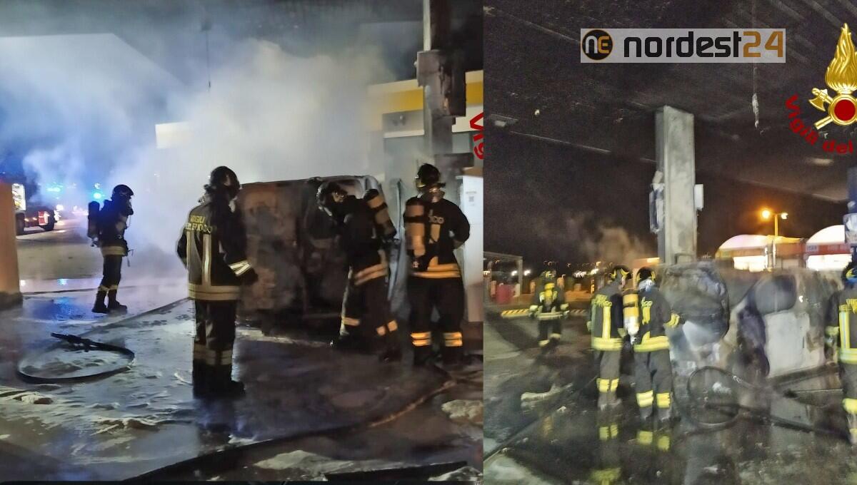 Incendio mentre riempie le taniche al distributore: danni ingenti - 