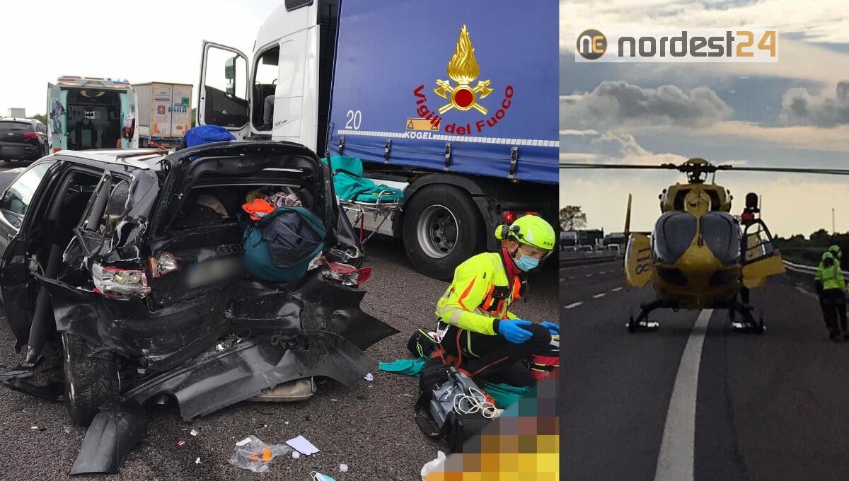 Incidente in A4, scontro tra 3 auto e mezzo pesante: 6 feriti - 