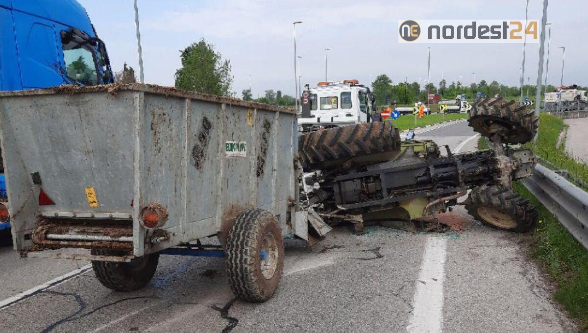 Oderzo. Trattore perde una ruota in corsa e si ribalta: ferito il conducente - 
