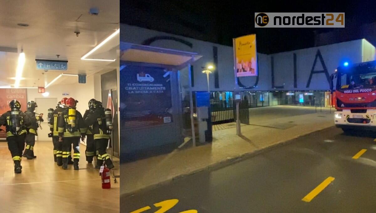 Principio di incendio presso il Centro Commerciale "Il Giulia" di Trieste - 