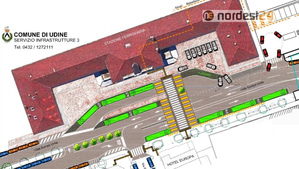 Udine, stazione dei treni: al via i lavori di rifacimento del piazzale antistante - 