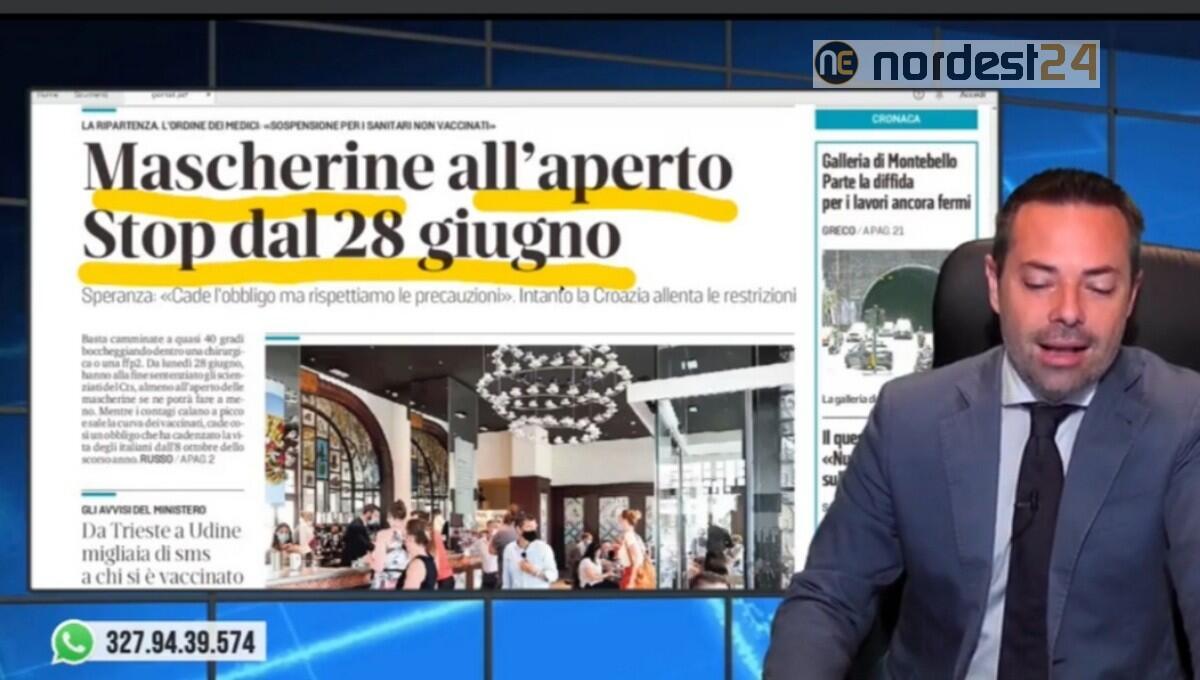 Addio mascherina all'aperto dal 28 giugno. Rassegna stampa 22 giugno - 