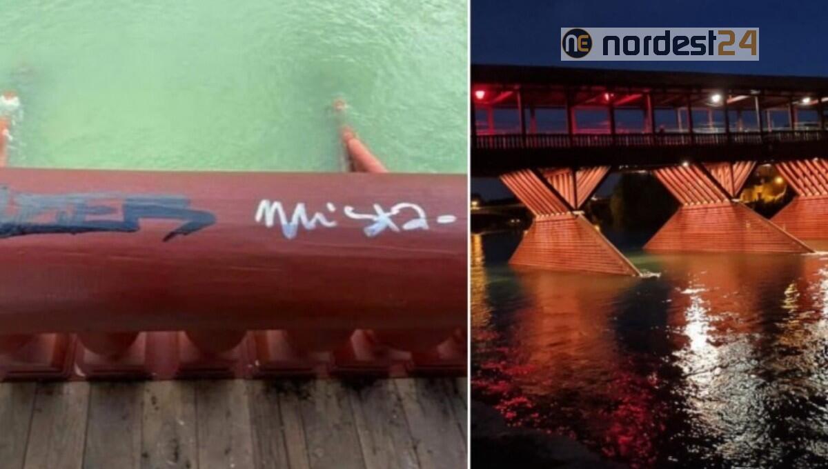 Già imbrattato il Ponte degli Alpini a Bassano, appena restaurato - 