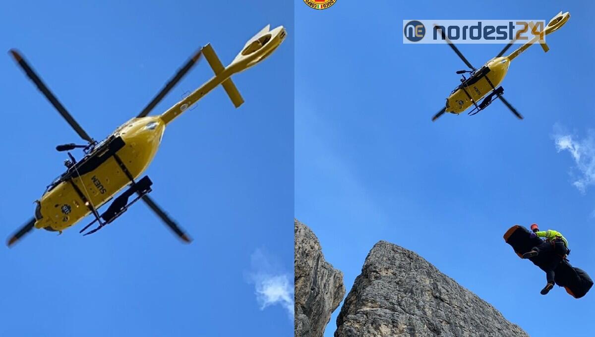 Grave alpinista precipitato per una cinquantina di metri sulle rocce - 