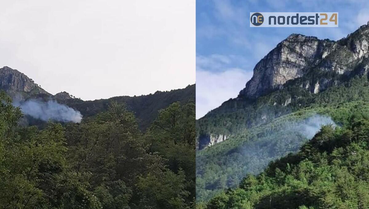 Incendio boschivo a Chiusaforte provocato da un fulmine - 