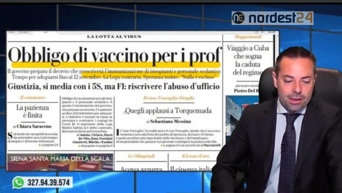 Governo valuta obbligo vaccino per prof. Rassegna stampa 27 luglio - 