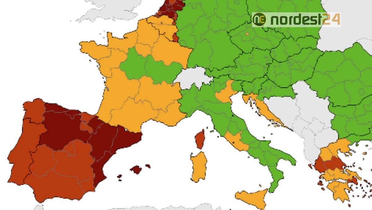 La mappa del contagio in Europa: il Veneto torna giallo - 