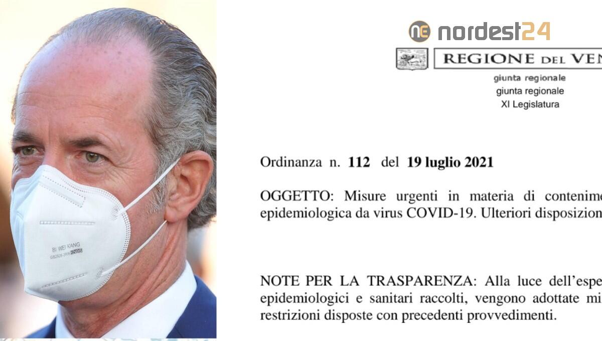 Nuova Ordinanza di Zaia: tamponi obbligatori negli scali Veneti - SCARICA PDF - 