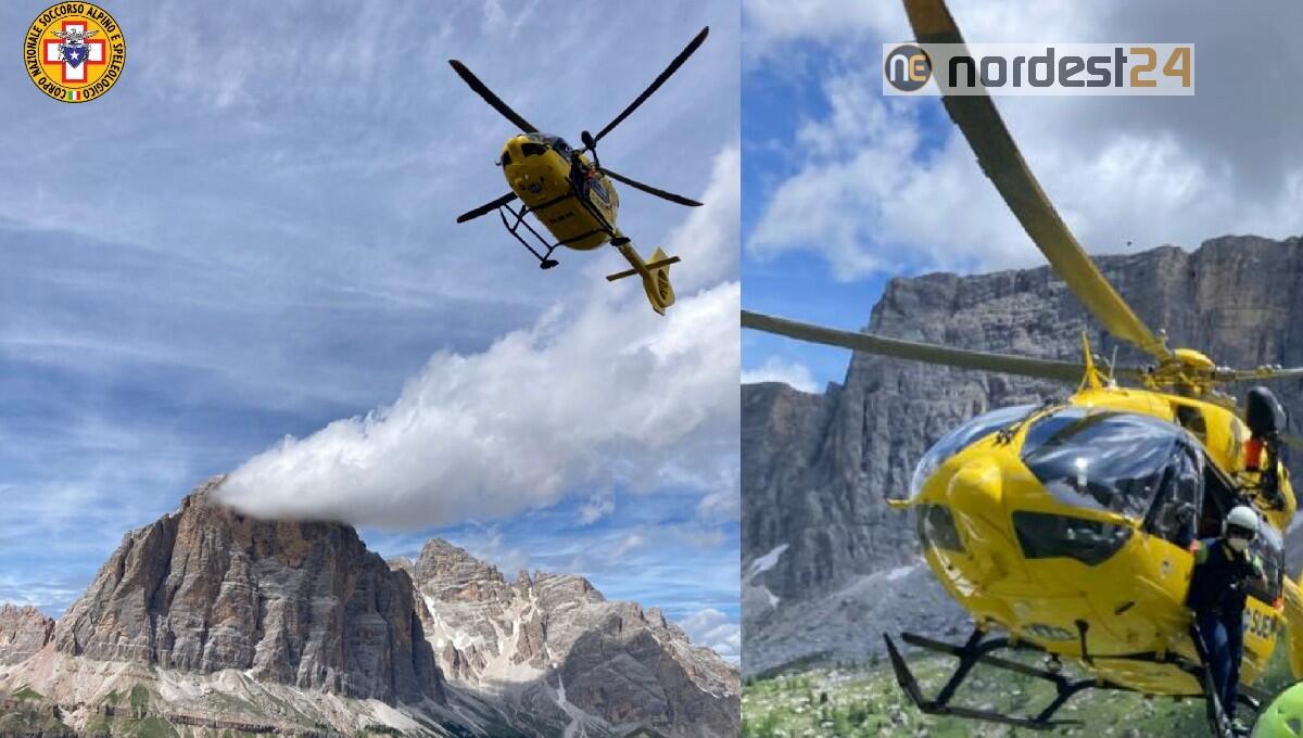 Corde incastrate, recuperati due alpinisti sulle Cinque Torri - 