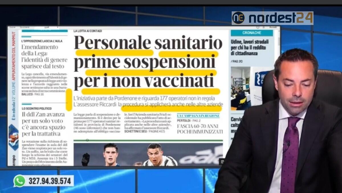 Prime sospensioni in Fvg per personale sanitario non vaccinato. Rassegna stampa 15 luglio - 