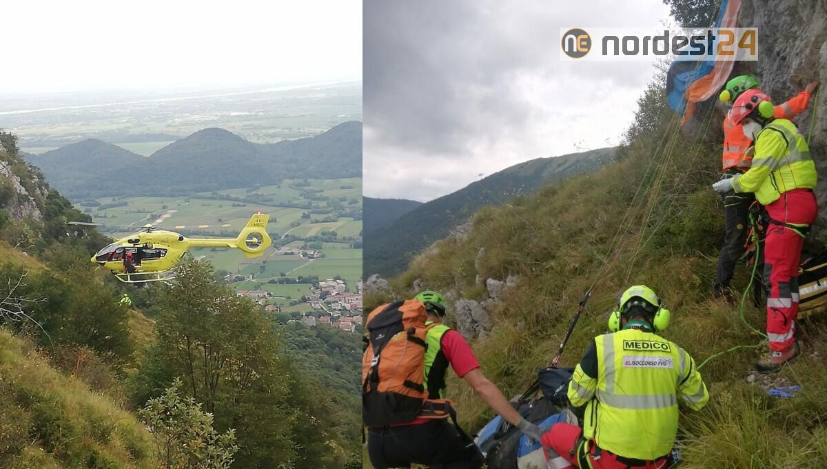 Precipita con il parapendio dopo il decollo: politraumatizzzato - 