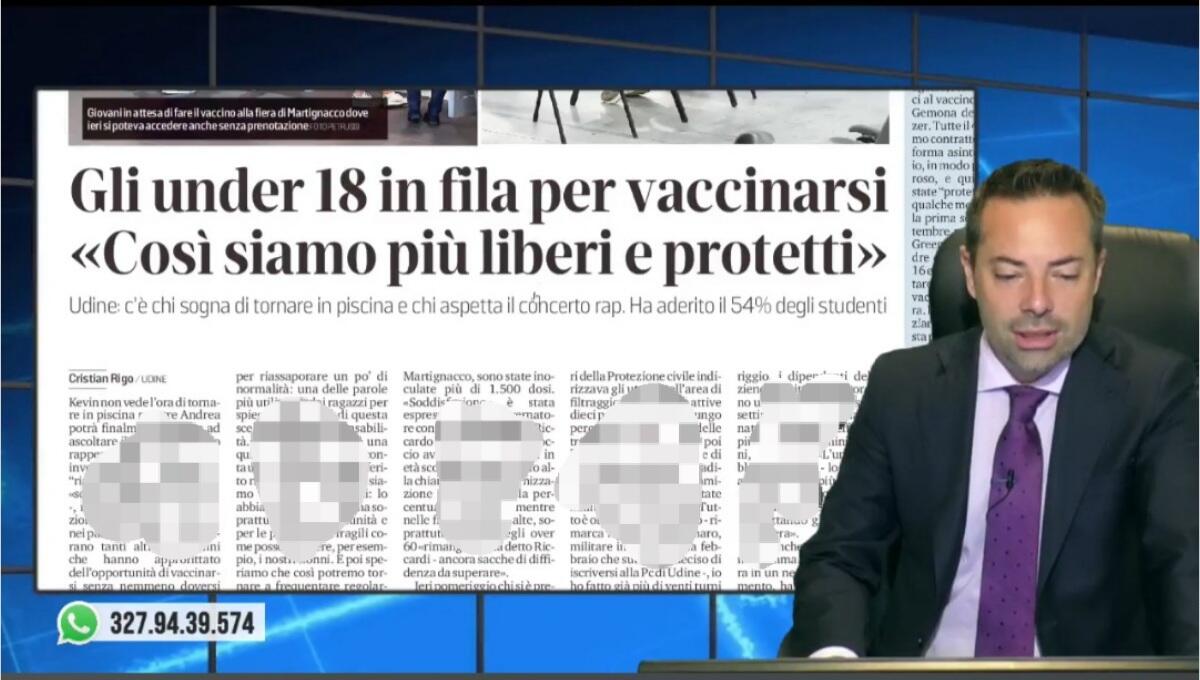 Giovani in fila per vaccinarsi. Rassegna stampa 20 agosto - 