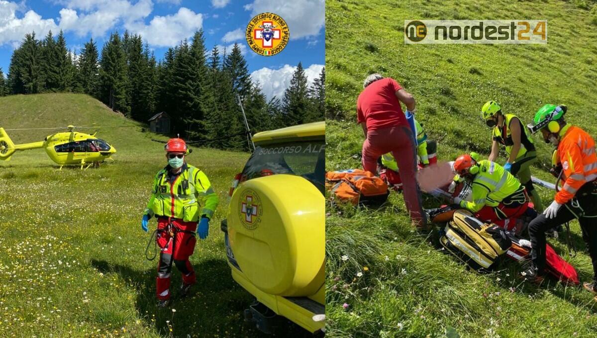Cade e ruzzola per 10 metri sul Lussari in fase di decollo col parapendio - 