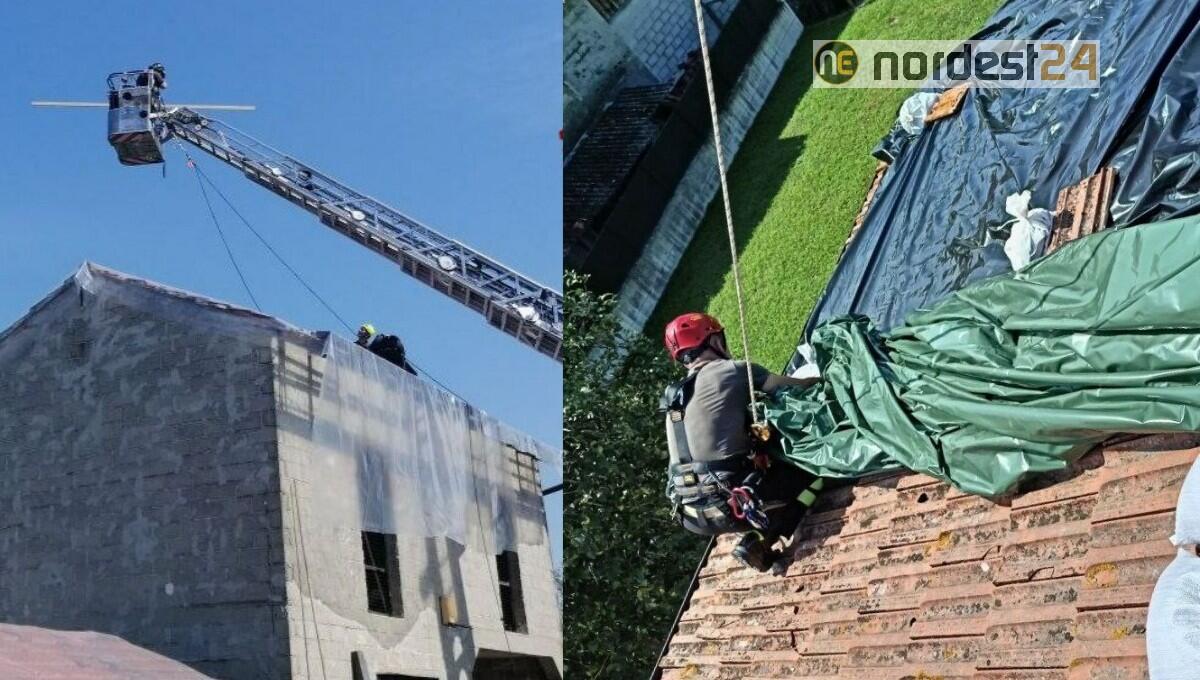 Dopo 3 giorni ancora interventi dei pompieri per la grandinata a Fiume Veneto - 