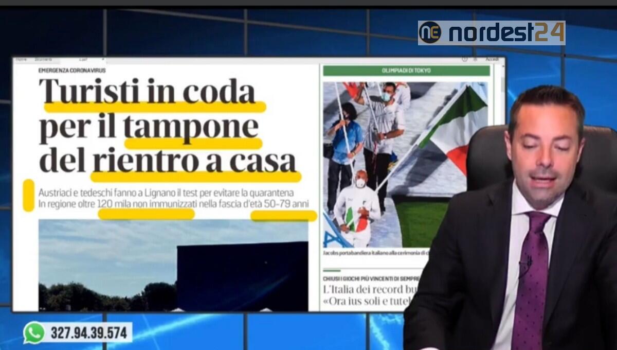 Lunghe code di turisti per il tampone di rientro. Rassegna stampa 9 agosto - 