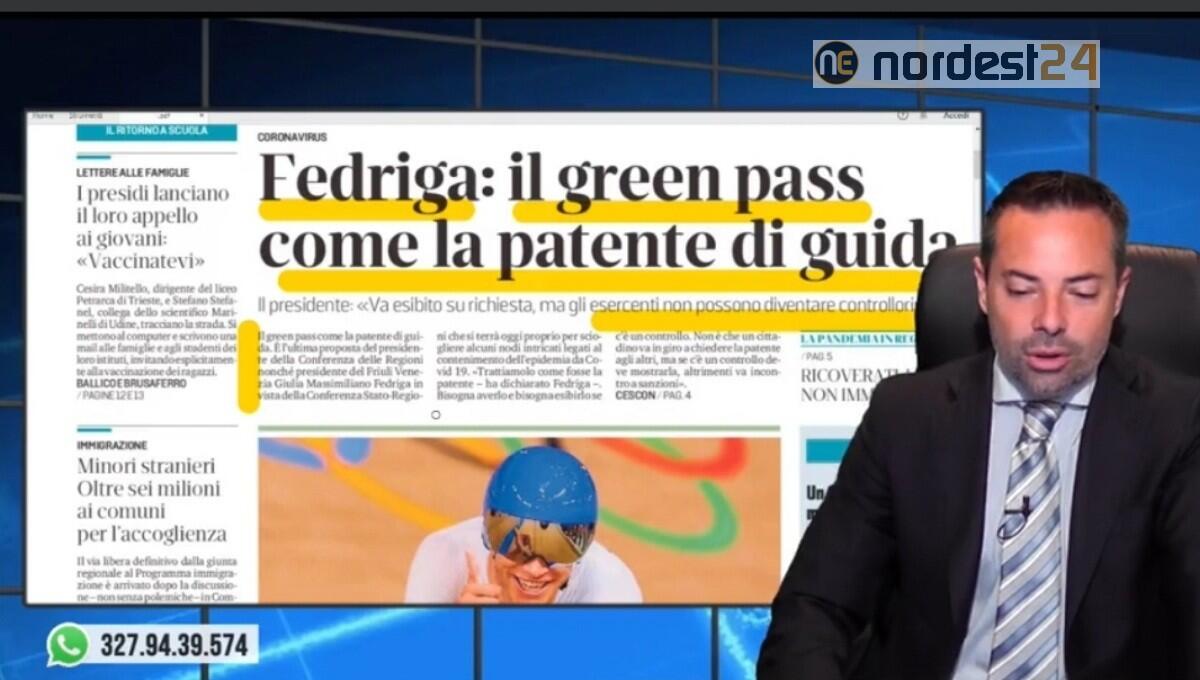 Fedriga: "esibire green Pass solo a pubblico ufficiale".  Rassegna stampa 4 agosto - 
