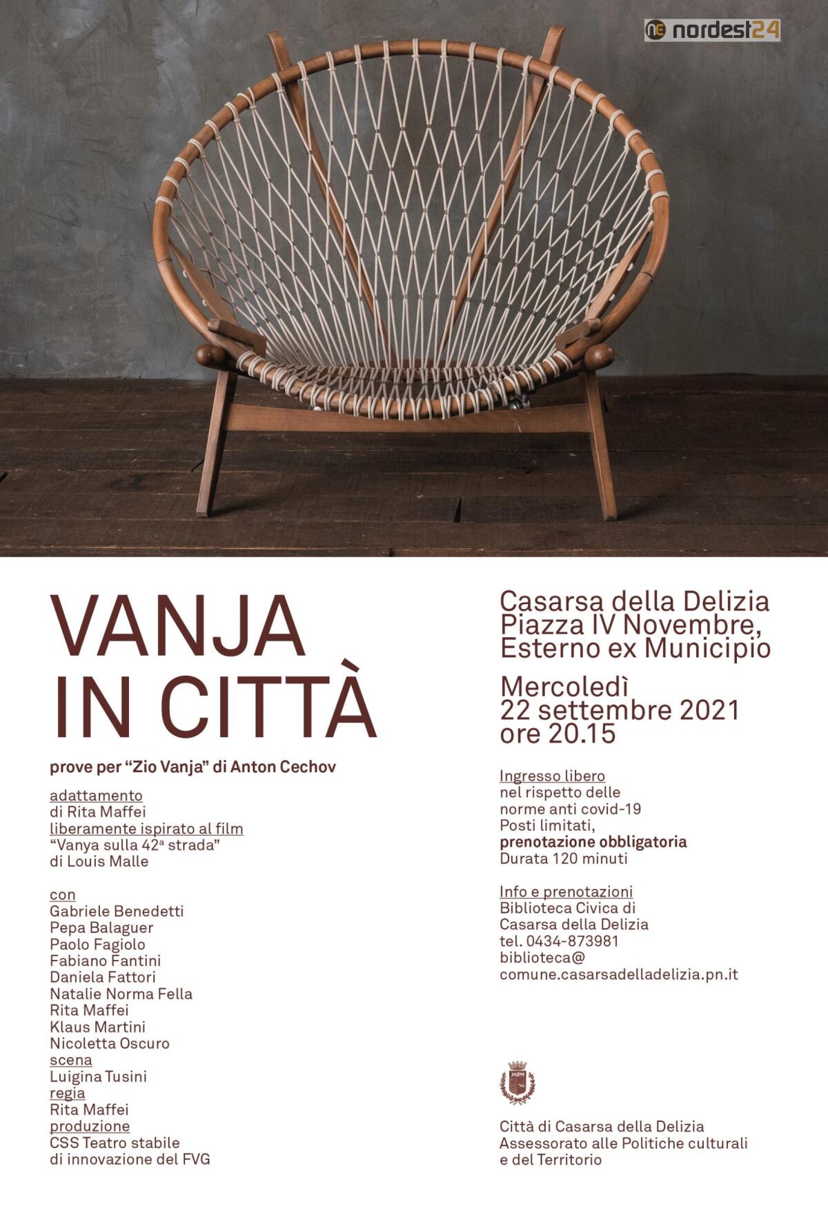 Casarsa: domani teatro "con cuffiette" all'aperto - Zio Vanja Cechov - 